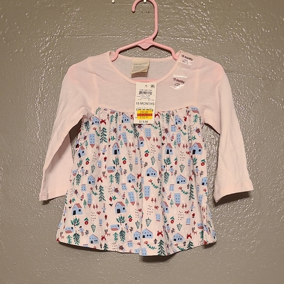 First Impressions Pink and Blue Patterned Long Sleeve Tee 18 Months NWT - Picture 1 of 9